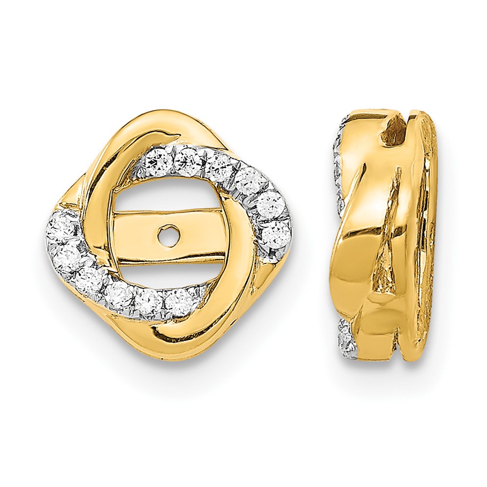 14k Yellow Gold Twisted Diamond Jacket Earrings (EJM5320-013-YA)