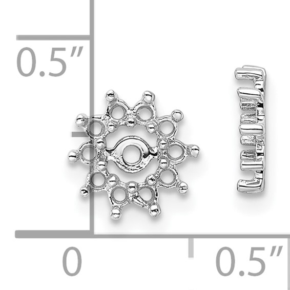 14k White Gold Fancy Diamond Earring Jacket Mountings