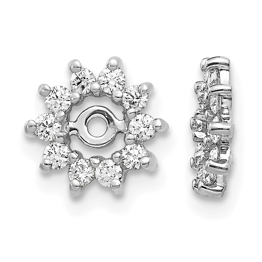 14k White Gold AA Fancy Diamond Earring Jacket (EJM5322-040-WA)