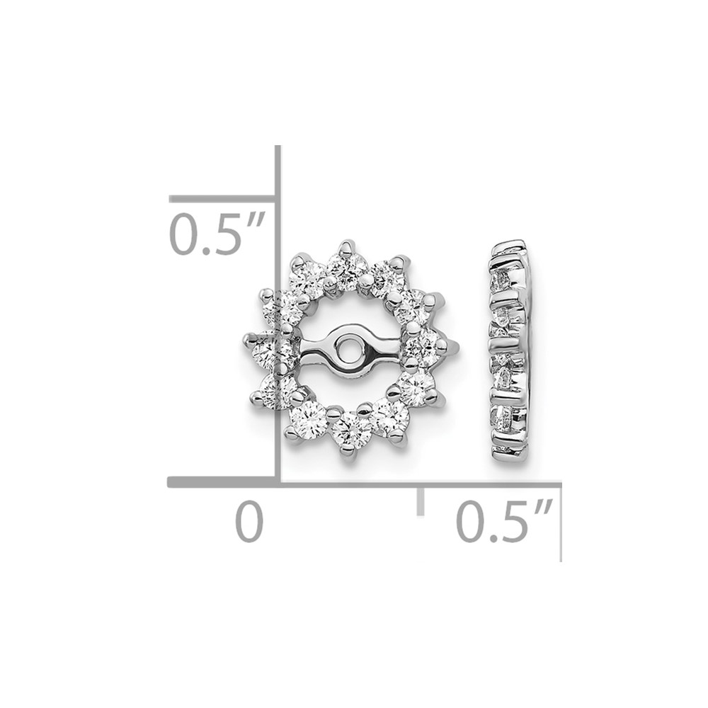 14k White Gold AA Diamond Earring Jacket (EJM5323-050-WA)