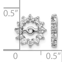 14K White Gold 0.50 Carat Lab Grown Diamond VS SI+ G+ with 5 Mm Opening Earring Jacket view 2