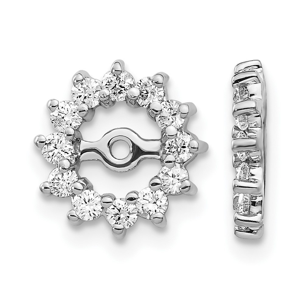 14k White Gold AA Diamond Earring Jacket (EJM5323-050-WA)