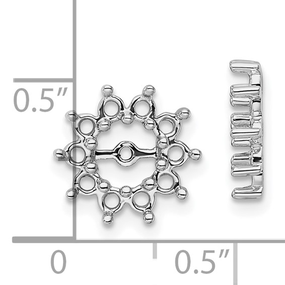 14k White Gold Fancy Diamond Earring Jacket Mountings