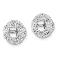 14K White Gold 0.50 Carat Lab Grown Diamond VS SI+ G+ with 4.5 Mm Round Earring Jacket view 2