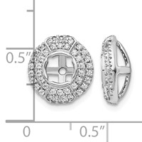 14K White Gold 0.50 Carat Lab Grown Diamond VS SI+ G+ with 4.5 Mm Round Earring Jacket view 3