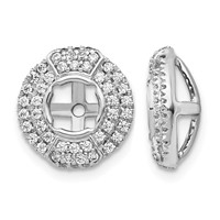 14K White Gold 0.50 Carat Lab Grown Diamond VS SI+ G+ with 4.5 Mm Round Earring Jacket view 1