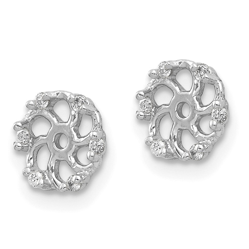 14k White Gold 1/20 carat Lab Grown Diamond VS/SI+ G+ with 4.5 mm Opening Earring Jacket