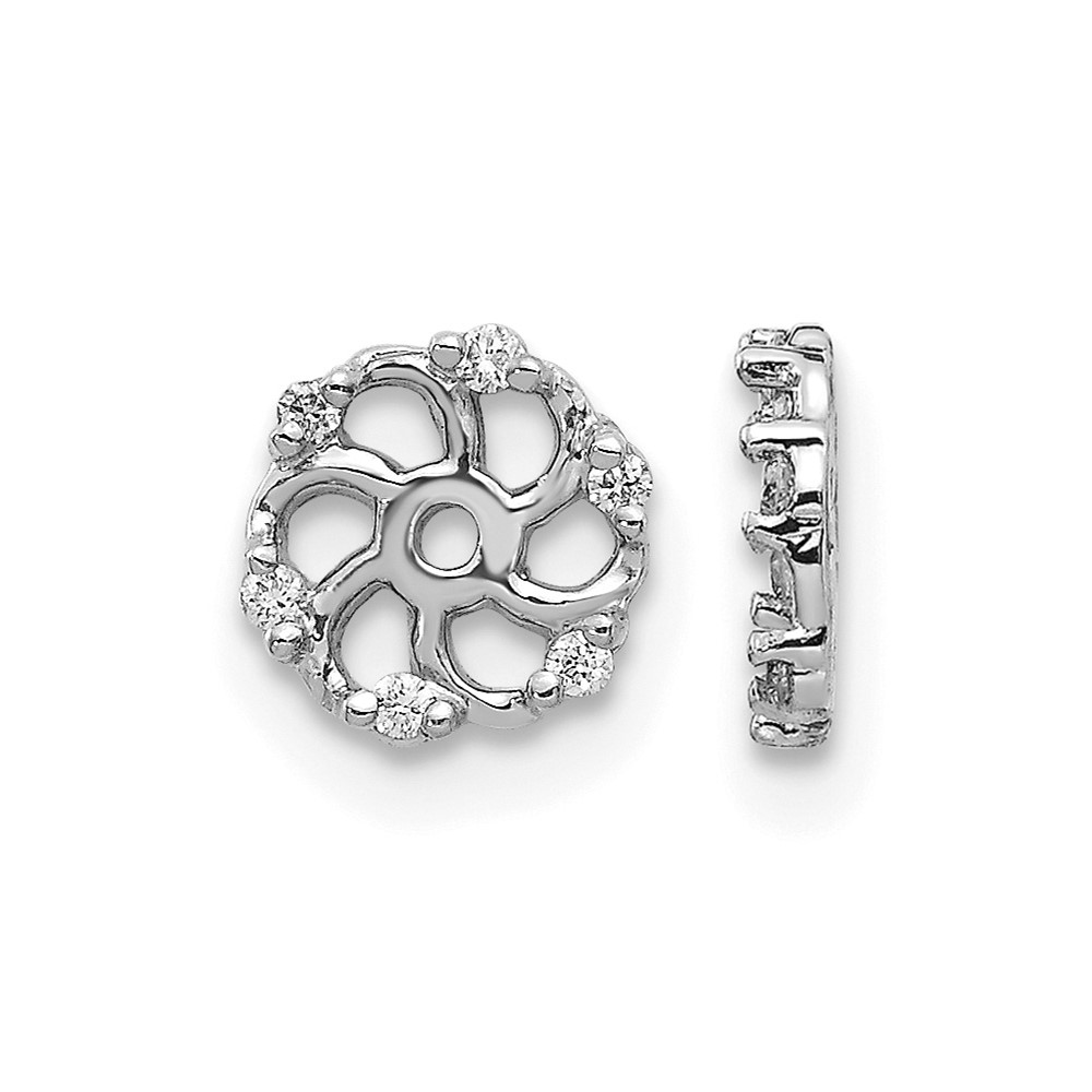 14k White Gold 1/20 carat Lab Grown Diamond VS/SI+ G+ with 4.5 mm Opening Earring Jacket (EJM5327-050-WLG)