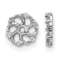 14K White Gold 0.05 Carat Lab Grown Diamond VS SI+ G+ with 4.5 Mm Opening Earring Jacket view 1