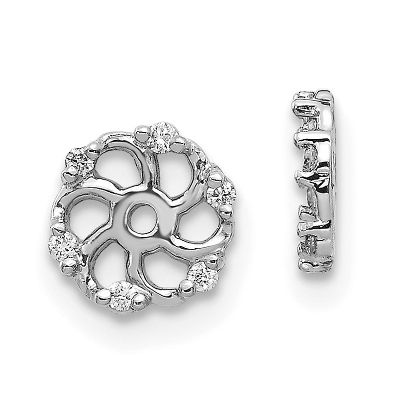 14k White Gold 1/20 carat Lab Grown Diamond VS/SI+ G+ with 4.5 mm Opening Earring Jacket