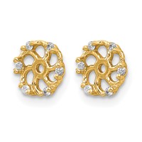 14K Yellow Gold 0.05 Carat Lab Grown Diamond VS SI+ G+ with 4.5 Mm Opening Earring Jacket view 2