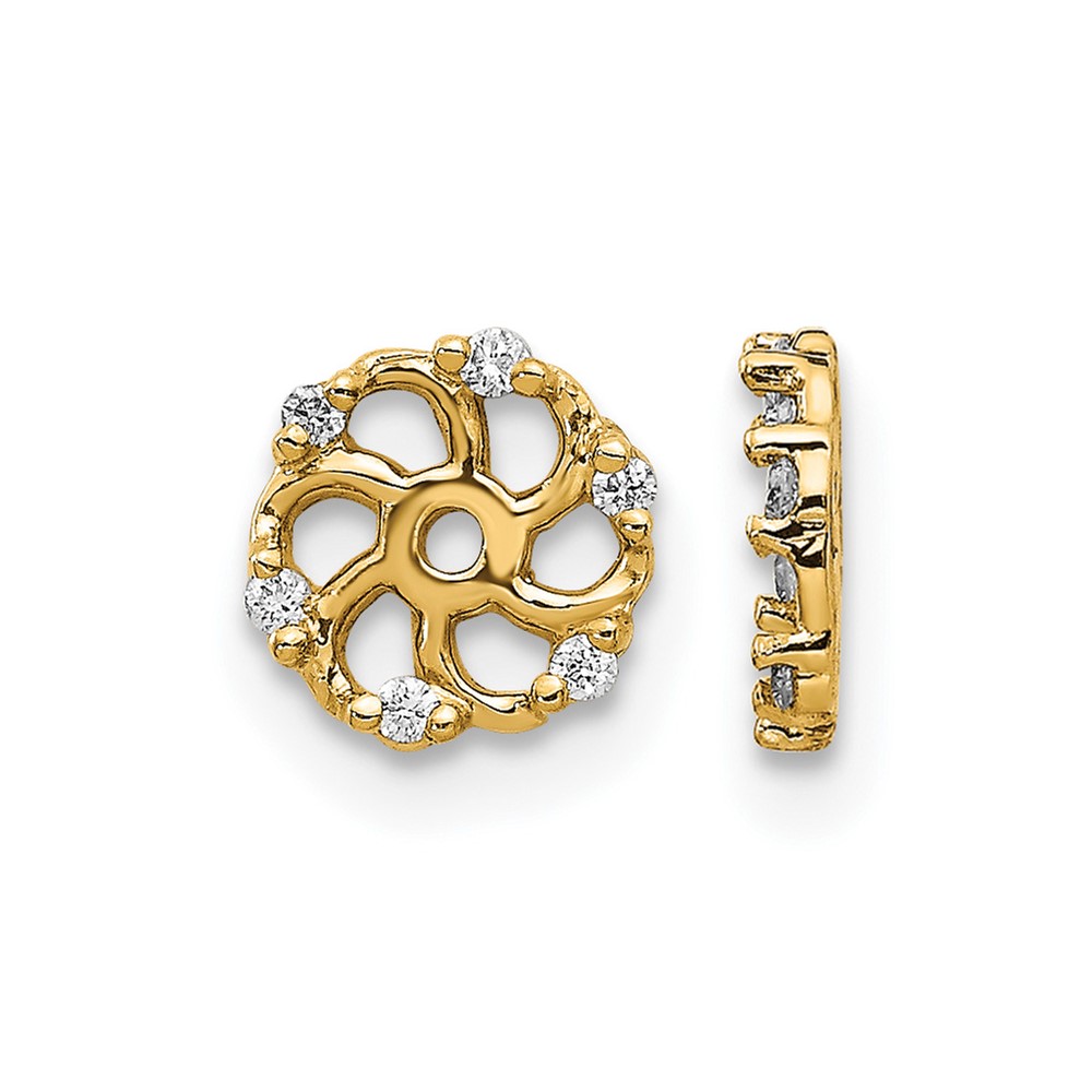 14K Yellow Gold 0.05 Carat Lab Grown Diamond VS SI+ G+ with 4.5 Mm Opening Earring Jacket