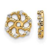 14K Yellow Gold 0.05 Carat Lab Grown Diamond VS SI+ G+ with 4.5 Mm Opening Earring Jacket view 1