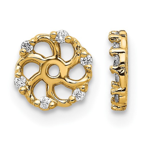 14K Yellow Gold 0.05 Carat Lab Grown Diamond VS SI+ G+ with 4.5 Mm Opening Earring Jacket
