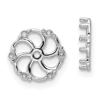 14k White Gold Diamond Earring Jacket Mountings