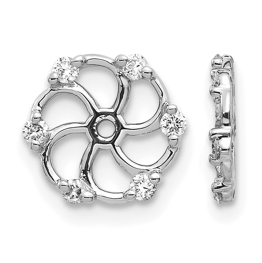 14k White Gold AA Diamond Earring Jacket (EJM5328-020-WA)