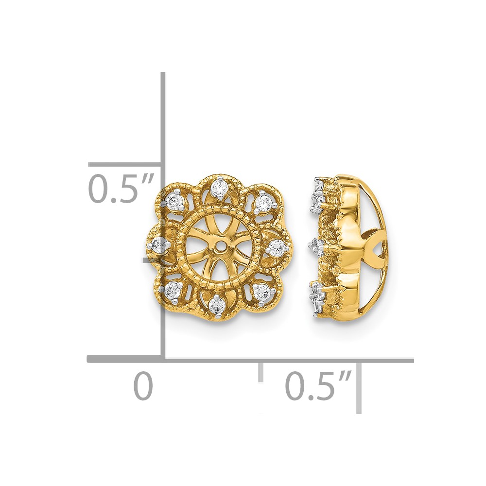 14k Fancy Diamond Earring Jackets (EJM5329-010-YA)