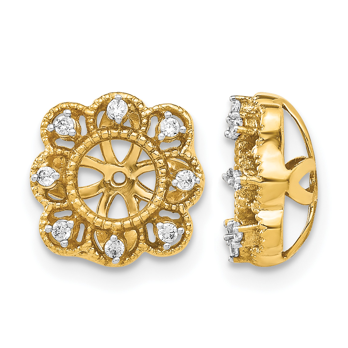 14k Fancy Diamond Earring Jackets (EJM5329-010-YA)