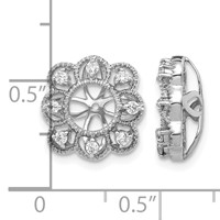 14K White Gold 0.25 Carat Lab Grown Diamond VS SI+ G+ with 4.4 Mm Earring Jacket view 3