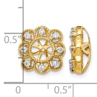 14K Yellow Gold 0.25 Carat Lab Grown Diamond VS SI+ G+ with 4.4 Mm Earring Jacket view 3