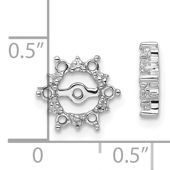 14k White Gold Fancy Diamond Earring Jacket Mountings