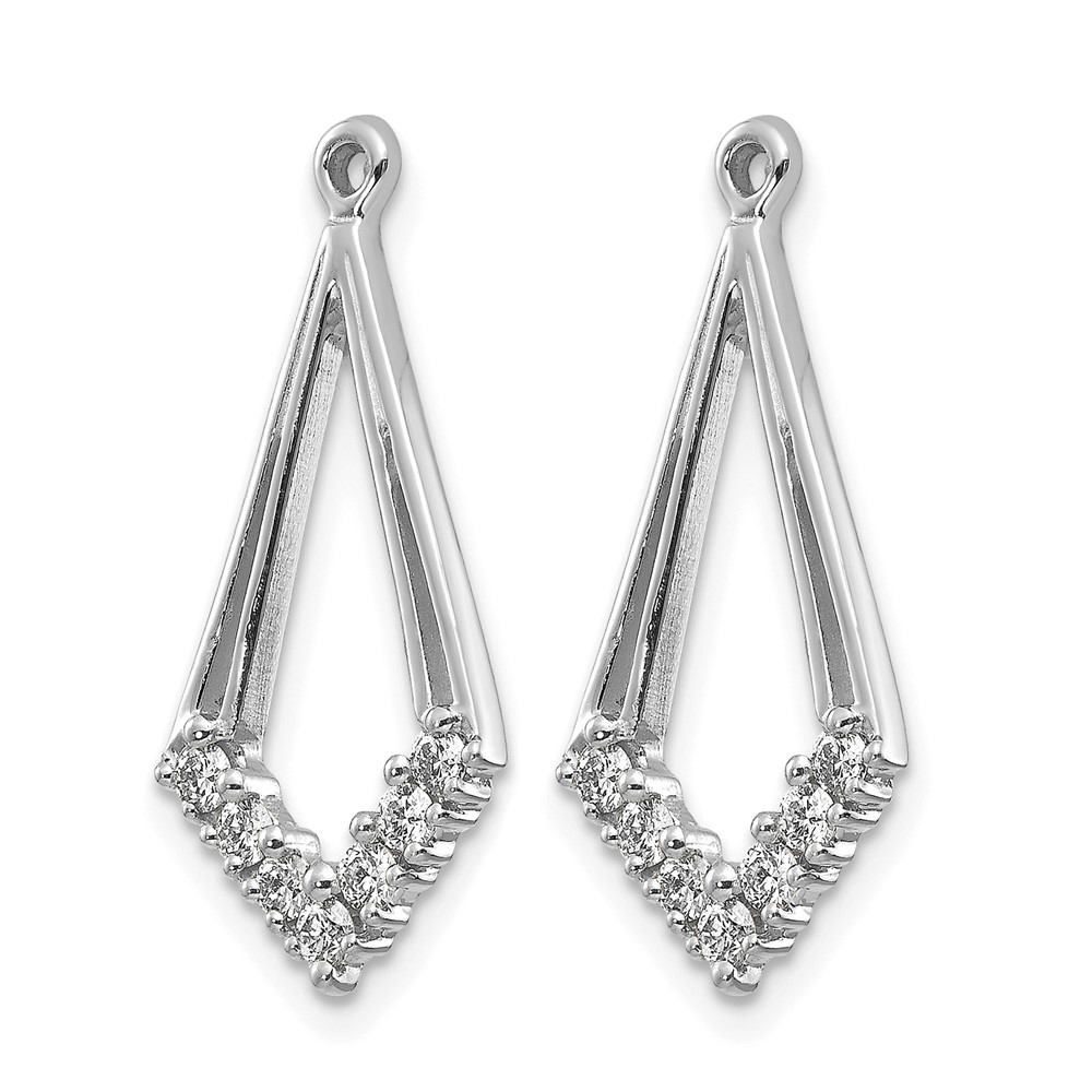 14k White Gold AA Diamond Shaped Diamond Earring Jacket (EJM5332-025-WA)