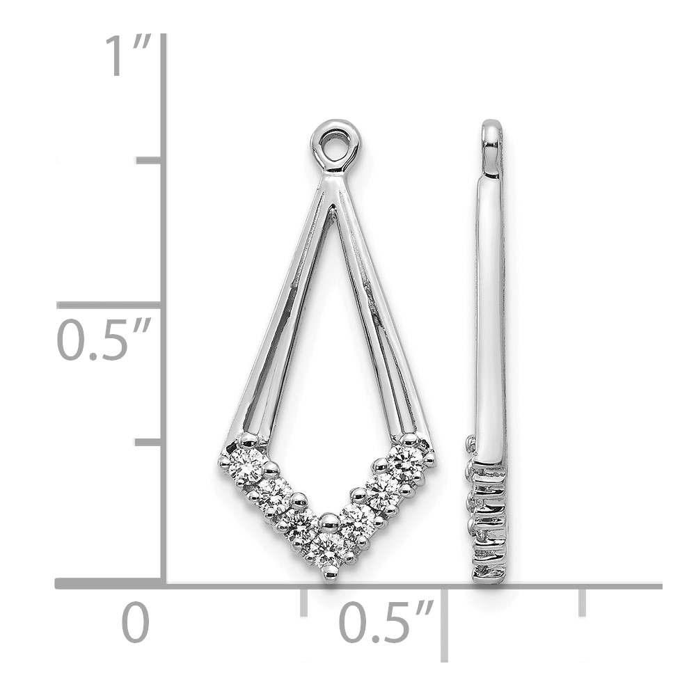 14k White Gold AA Diamond Shaped Diamond Earring Jacket (EJM5332-025-WA)