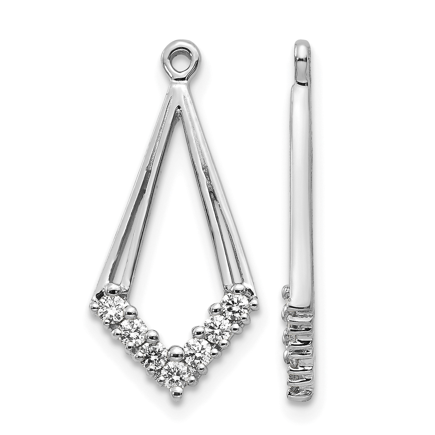 14k White Gold AA Diamond Shaped Diamond Earring Jacket (EJM5332-025-WA)