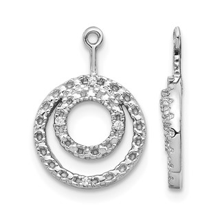 10k White Gold Double Circle Diamond Earring Jackets