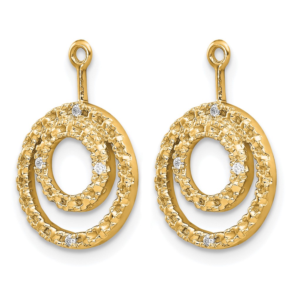 14k Double Circle Diamond Earring Jackets (EJM5333-003-YA)