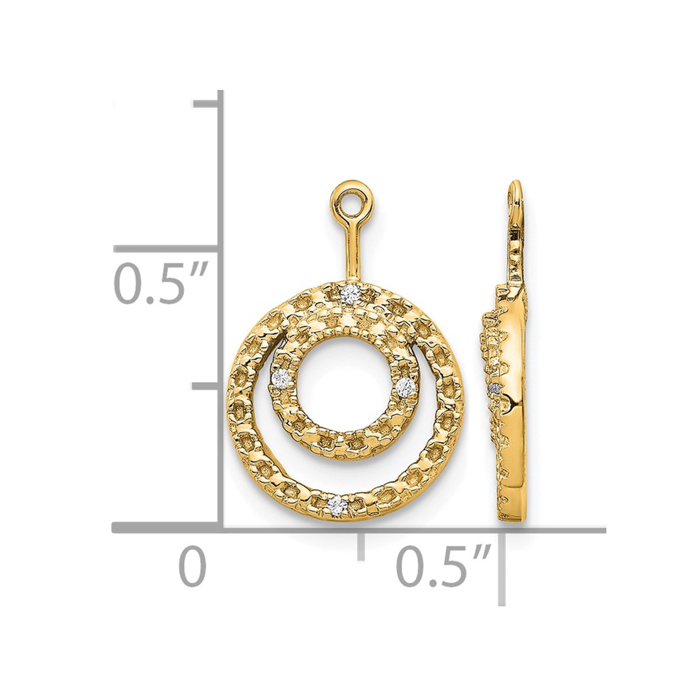 14k Double Circle Diamond Earring Jackets (EJM5333-003-YA)