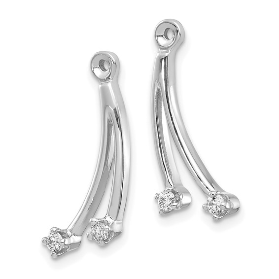 14k White Gold 2-Stone Dangle Diamond Earring Jacket Mountings