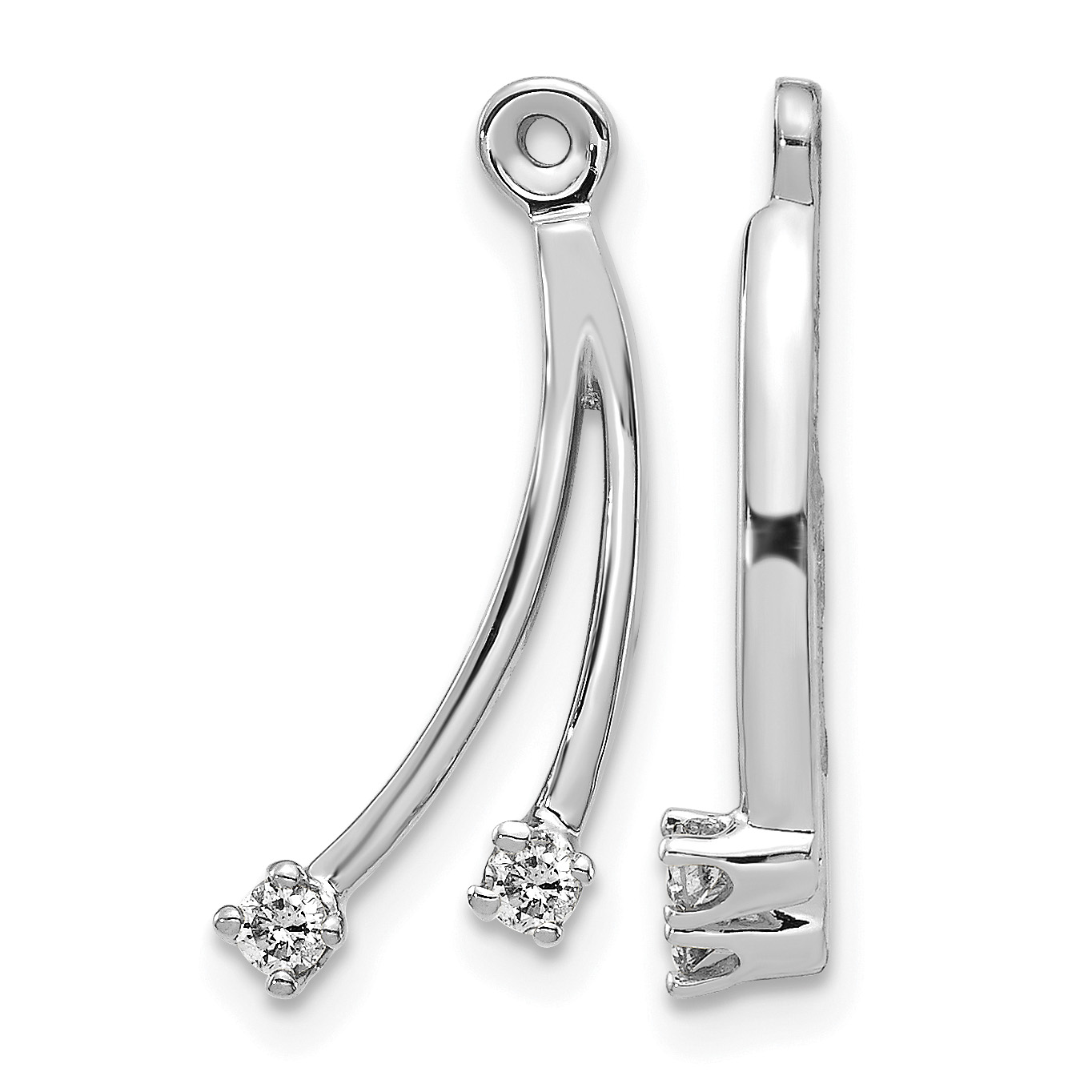 14k White Gold AA 2 Stone Dangle Diamond Earring Jacket (EJM5334-013-WA)