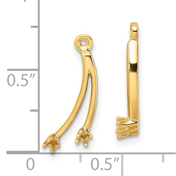 14k 2-Stone Dangle Diamond Earring Jacket Mountings