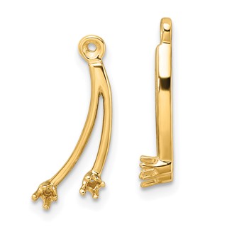 14k 2-Stone Dangle Diamond Earring Jacket Mountings