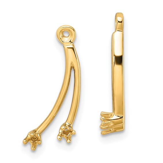 14k 2-Stone Dangle Diamond Earring Jacket Mountings
