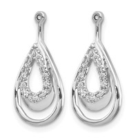 14K White Gold 0.07 Carat Lab Grown Diamond VS SI+ G+ Teardrop Earring Jackets view 2