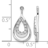 14K White Gold 0.07 Carat Lab Grown Diamond VS SI+ G+ Teardrop Earring Jackets view 3