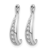 14K White Gold 0.05 Carat Lab Grown Diamond VS SI+ G+ Dangle Earring Jackets view 2