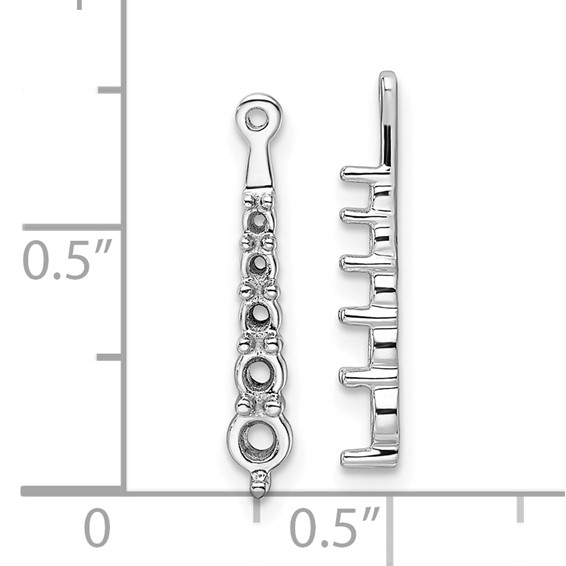 14k White Gold 5-Stone Dangle Diamond Earring Jacket Mountings