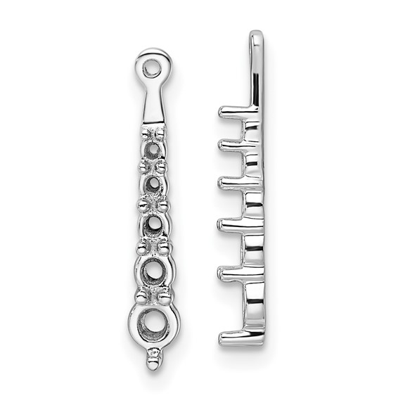 14k White Gold 5-Stone Dangle Diamond Earring Jacket Mountings