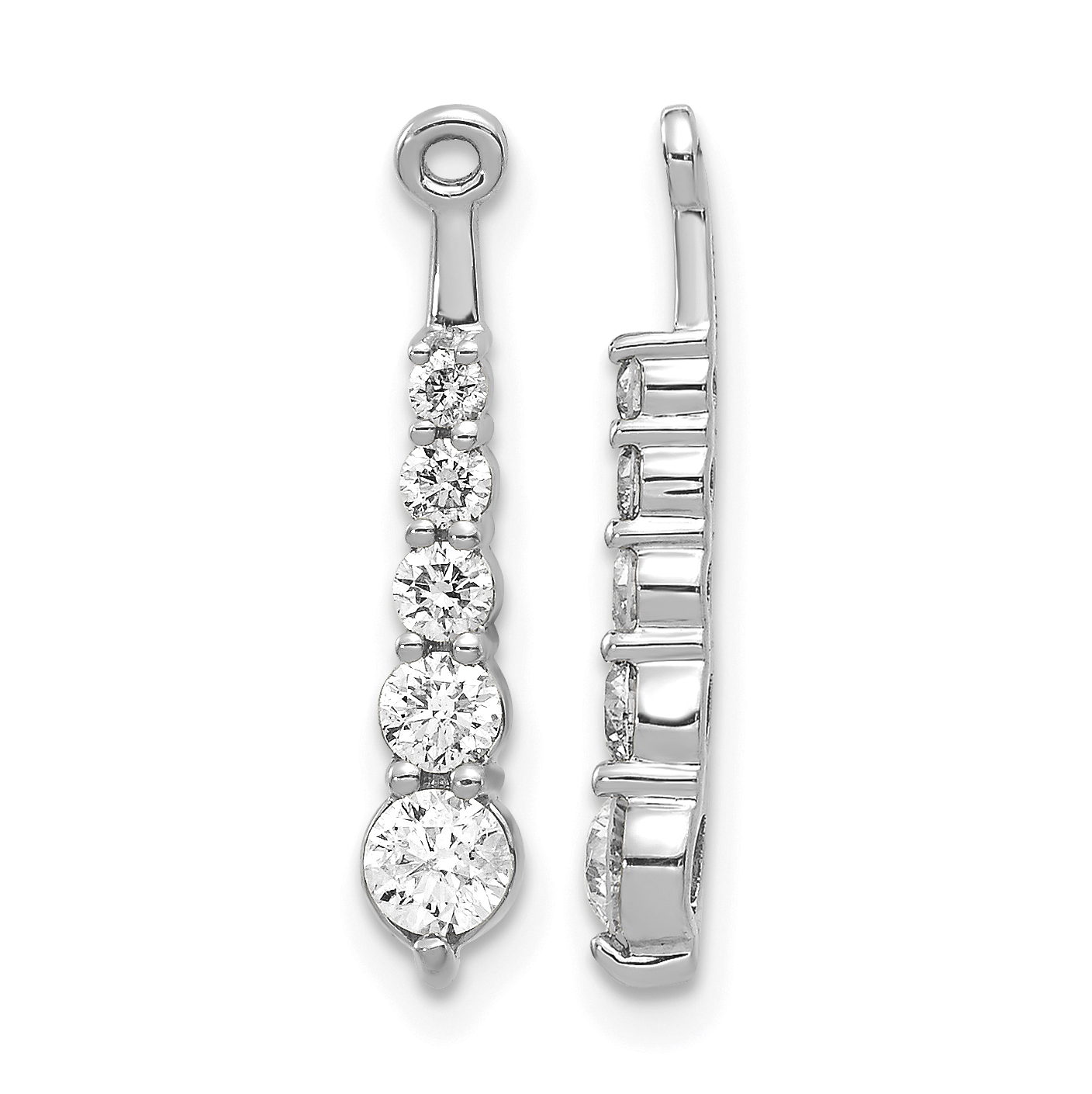 14k White Gold 5/8 carat Lab Grown Diamond VS/SI+ G+ Earring Jackets (EJM5338-062-WLG)