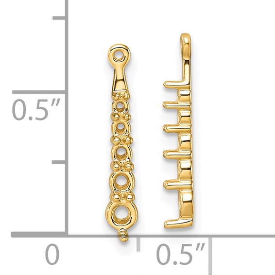 14k 5-Stone Dangle Diamond Earring Jacket Mountings