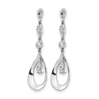 14K White Gold 0.12 Carat Lab Grown Diamond VS SI+ G+ Teardrop Dangle Earring Jackets view 2