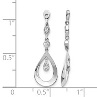 14K White Gold 0.12 Carat Lab Grown Diamond VS SI+ G+ Teardrop Dangle Earring Jackets view 3