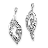 14K White Gold.03 Carat Lab Grown Diamond VS SI+ G+ Twisted Dangle Earring Jackets view 2