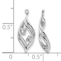 14K White Gold.03 Carat Lab Grown Diamond VS SI+ G+ Twisted Dangle Earring Jackets view 3