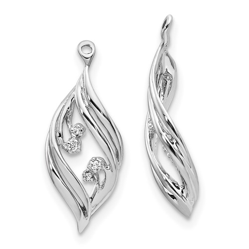 14K White Gold Lab Grown VS/SI FGH Dia Twisted Earring Jackets