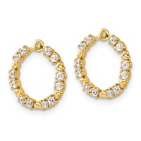 14K Yellow Gold 1 Carat Lab Grown Diamond VS SI+ G+ Circle Earring Jackets view 2