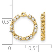 14K Yellow Gold 1 Carat Lab Grown Diamond VS SI+ G+ Circle Earring Jackets view 3